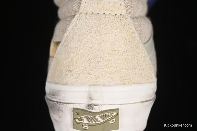 Vans Notre Premium Sk8-Hi High-Top Skate Shoes with Upgraded Suede and Linen Materials - VN000CR0BWQ