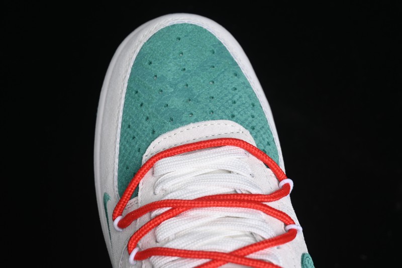 Nike Air Force 1 '07 Low Gucci Stone Island Collaboration - Grey Green Pigskin Lace-Up Casual Sneakers - DF0188-010