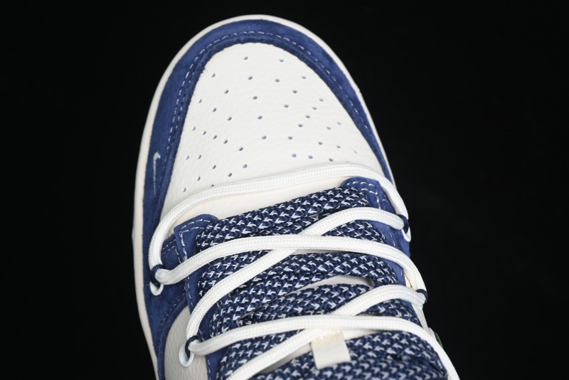 Nike SB Dunk Low Supreme Collaboration - Double Force Blue Lace-Up Anniversary High-End Custom Low-Top Casual Skate Shoes - XS1186-101