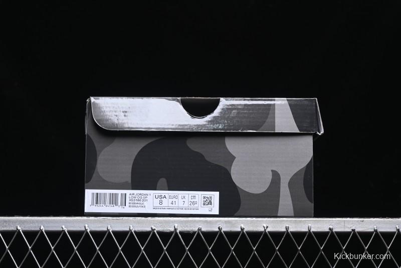 Nike Travis Scott x Fragment Design x Air Jordan 1 Low OG SP AJ1 Bape Collaboration - Klein Blue Lace-Up Low-Top Casual Sneakers - XS3186-201