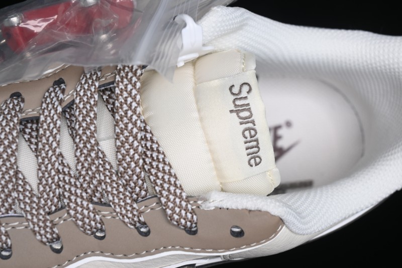 Nike Air Force 1 '07 Low Stone Island x Supreme Collaboration - Beige Brown Swoosh Casual Sneakers - BB1616-306