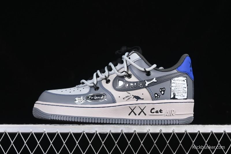 Nike Air Force 1 '07 Low British Blue Cat Casual Lace-Up Sneakers - KS6896-333