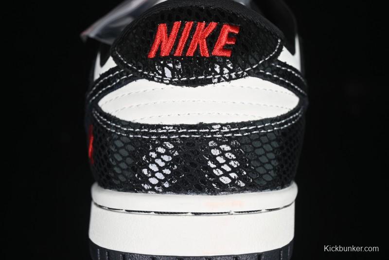 Nike SB Dunk Low UN Collaboration Year of the Snake Limited Edition Dual-Tone Black Snake Anniversary Custom Low-Top Casual Skate Shoes - AG3702-853