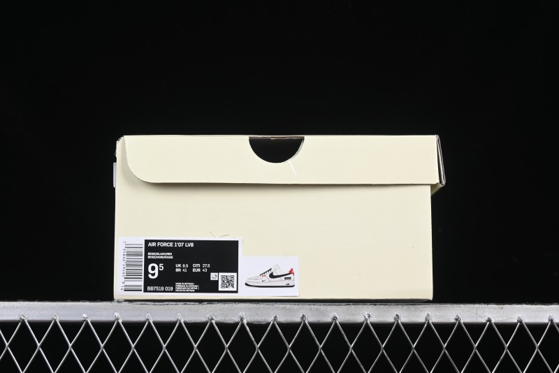 Nike Air Force 1 '07 Low Supreme Collaboration Casual Sneakers in Beige Black Red - BB7518-019