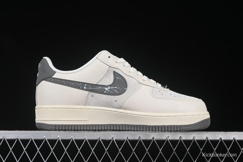 Nike Air Force 1 '07 Low Casual Sneakers in Light Grey with Custom Hardware - DF0188-036