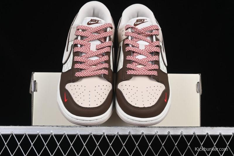 Nike SB Dunk Low Supreme Collaboration Bullet Screen White Check Anniversary High-End Custom Low-Top Casual Skate Shoes - DJ2024-091