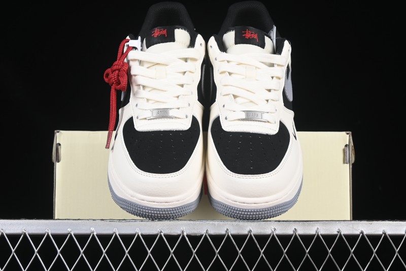 Nike Air Force 1 '07 Low Stussy Collaboration Beige Grey Black Low-Top Casual Sneakers - XZ6188-766