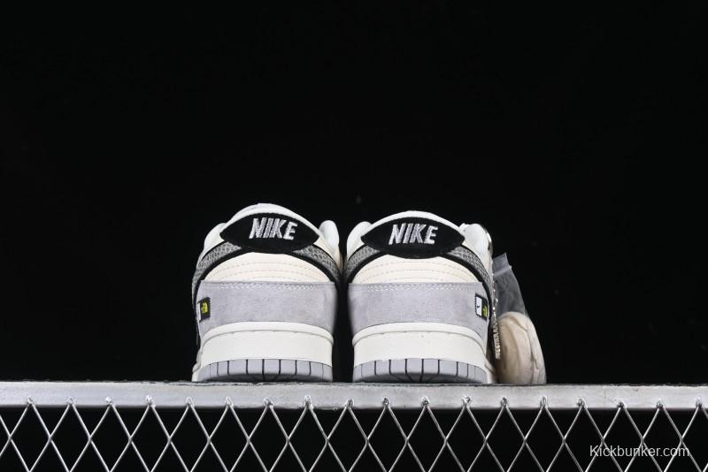 Nike SB Dunk Low The North Face Year of the Snake Grey White Grey Swoosh Anniversary Custom Low-Top Casual Skate Shoes - KK1333-019