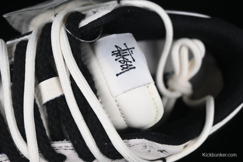 Nike SB Dunk Low Stussy Collaboration Anniversary Edition Lace-Up Beige Grey Black Swoosh Low-Top Casual Skate Shoes - YX5066-242
