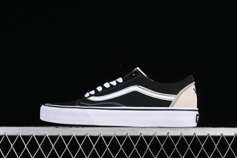 Vans Buzz Old Skool Peace Dove Classic Canvas Patchwork Low-Top Skate Shoes - VN000CR5BPB