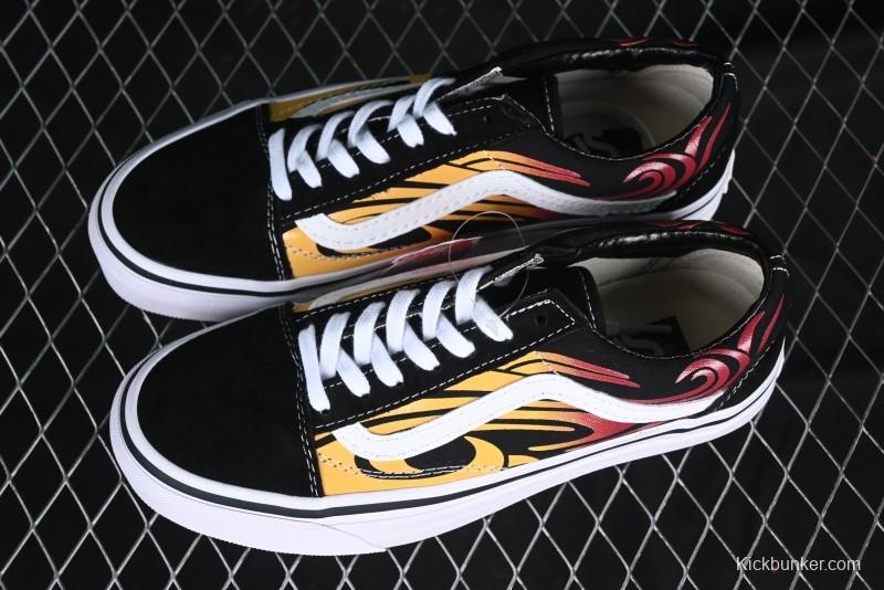 Vans Old Skool Flame Red Low-Top Casual Skate Shoes - VN000CQDBA5