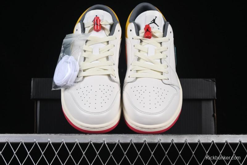 Nike Air Jordan 1 Low AJ1 Mismatch Colorway Low-Top Casual Sneakers - HV4511-133