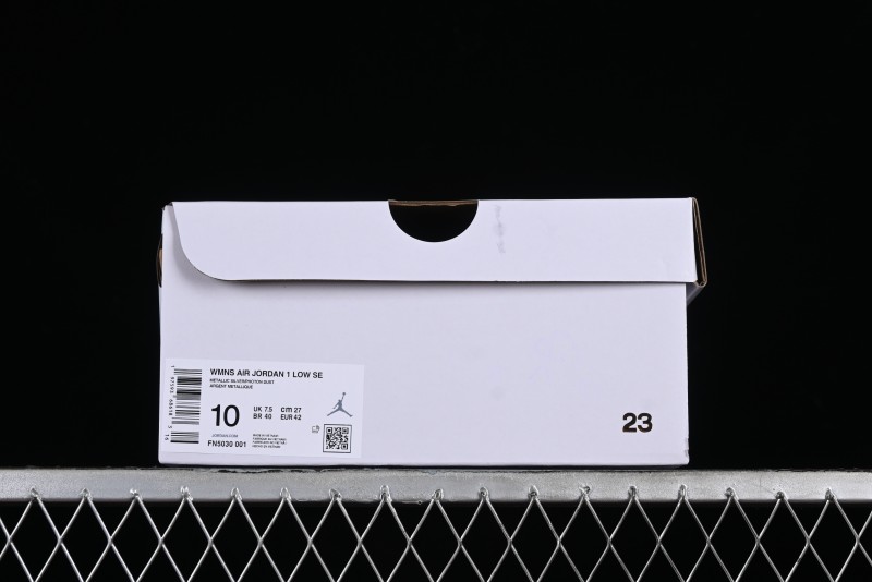 Nike Air Jordan 1 Low "Metallic Silver" Casual Sneakers with Metallic Finish - FN5030-001