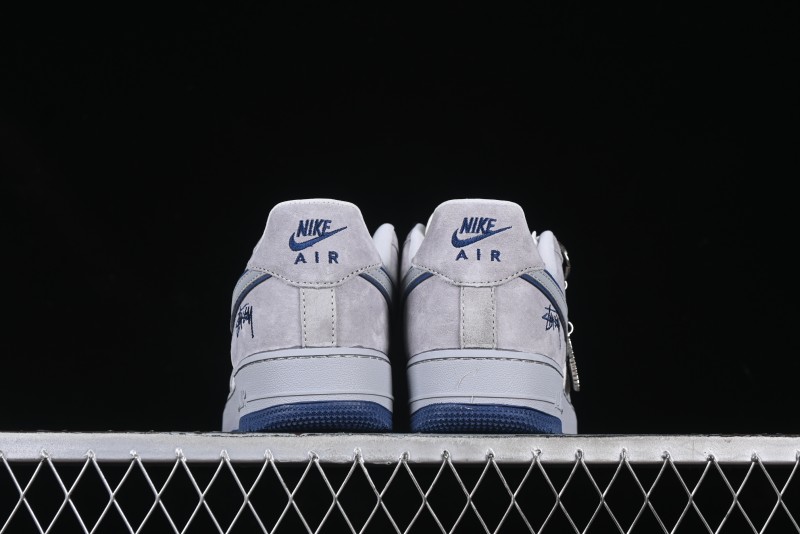 Nike Air Force 1 '07 Low Stussy Collaboration Grey Blue Pig Bear AF1 Low Top Casual Sneakers - DF0188-017