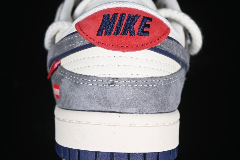 Nike SB Dunk Low Supreme Collaboration Sneakers in Gray Blue with Gray Swoosh - YX5066-260