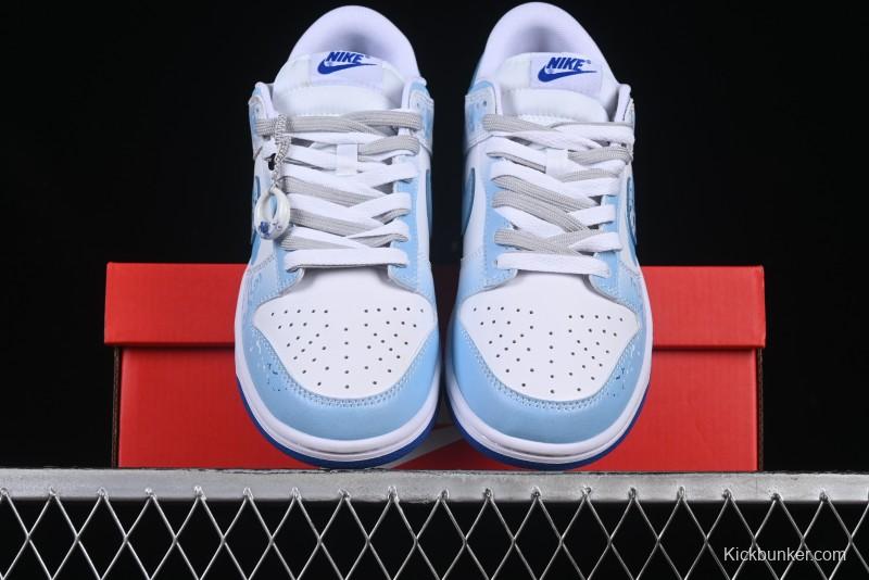 Nike Dunk Low Blue and White Porcelain Theme Casual Sneakers - DV0831-104