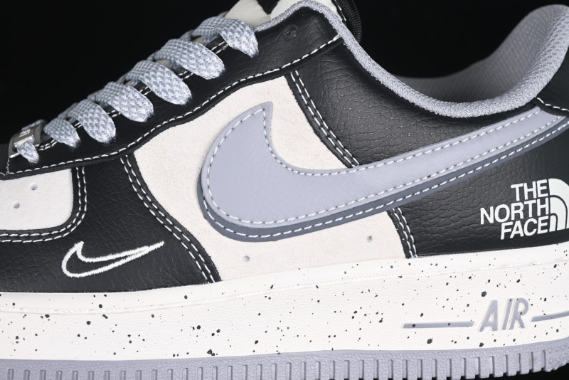 Nike Air Force 1 '07 Low The North Face Collaboration Black Grey Double Swoosh Casual Sneakers - DM6688-020
