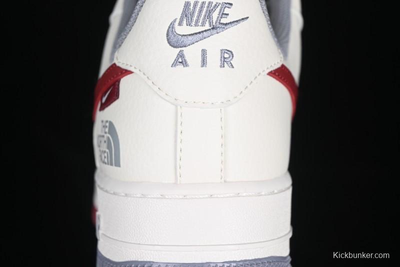 Nike Air Force 1 '07 Low The North Face Collaboration Beige Red Casual Sneakers - DM6688-047