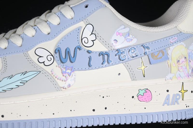 Nike Air Force 1'07 Low "Cherub" Anime Hand-Painted Doodle Low-Top Casual Sneakers - DB3301-711