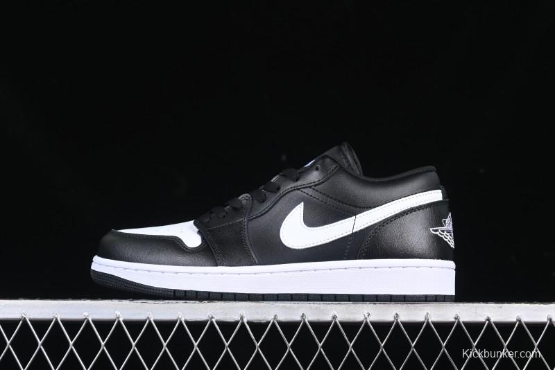 Nike Air Jordan 1 Low Retro Basketball Shoes in Black and White - 553558-043
