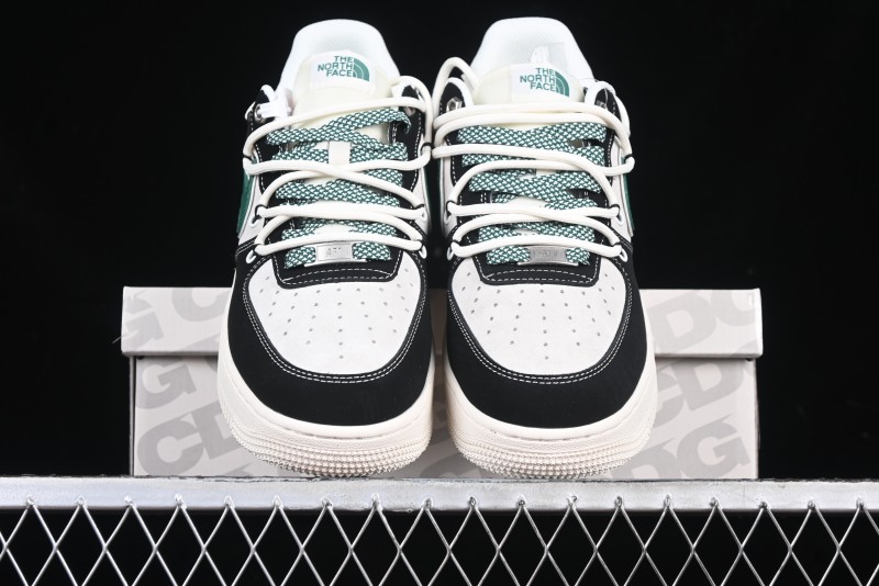 Nike Air Force 1 '07 Low The North Face Collaboration Black Green Lace-Up Low-Top Casual Sneakers - SJ1198-110