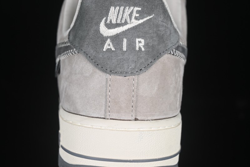 Nike Air Force 1 '07 Low Violent Bear Collaboration Grey Embroidered Swoosh Low-Top Casual Sneakers - KK1988-047