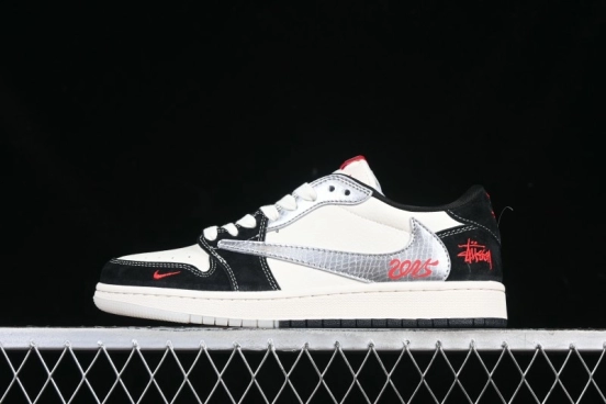 Nike Travis Scott x Fragment Design x Air Jordan 1 Low OG SP AJ1 Retro Sneakers with Unique Collaboration Design - DM9288-007