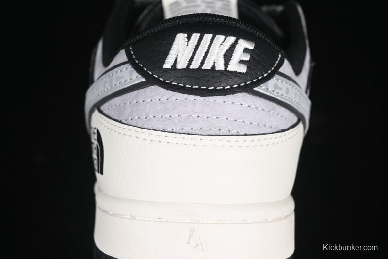 Nike SB Dunk Low The North Face x CDG Triple Collaboration Black Letter Grey Swoosh Anniversary Custom Low-Top Casual Skate Shoes - DM6868-029