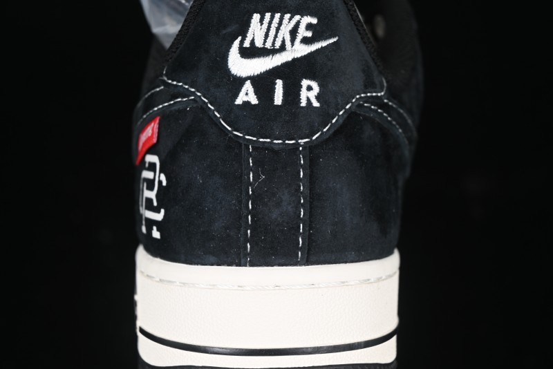 Nike Air Force 1 '07 Low Supreme Champion Collaboration Beige Black Mini Swoosh Casual Sneakers - SJ6698-019