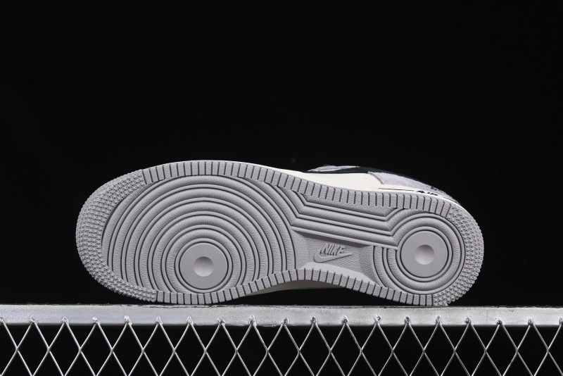 Nike Air Force 1 '07 Low Stussy Collaboration Black Grey Patchwork Low-Top Casual Sneakers - XZ6188-363