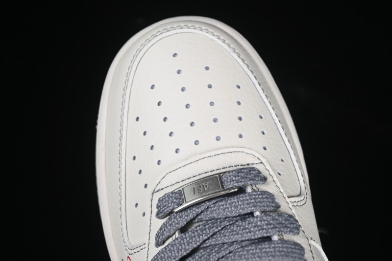 Nike Air Force 1 '07 Low Stussy Collaboration Dual-Tone Grey Swoosh Casual Sneakers - HH7518-037