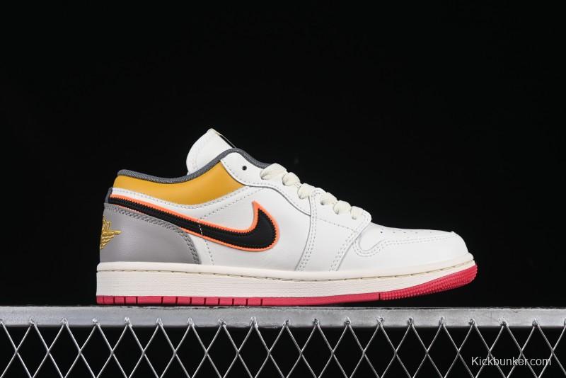 Nike Air Jordan 1 Low AJ1 Mismatched Swoosh Casual Sneakers - HV4511-133