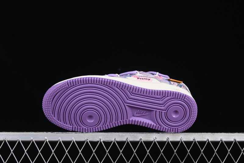 Nike Air Force 1'07 Low "Purple Star" Custom Casual Sneakers - BD7700-220