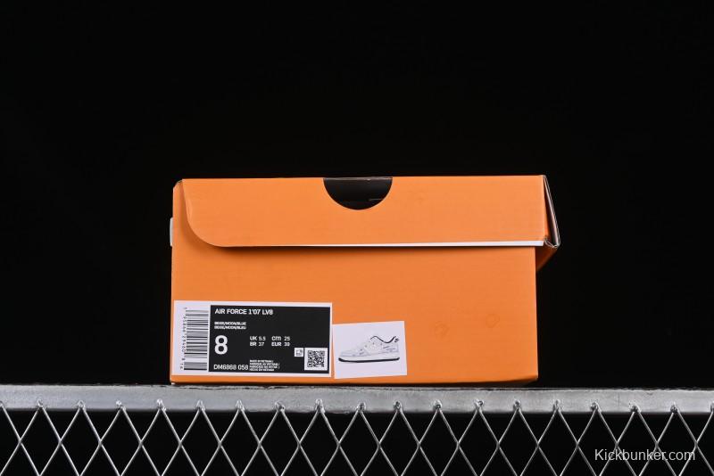 Nike Air Force 1'07 Low LV Collaboration University Blue Drawstring Casual Sneakers - DM6868-058