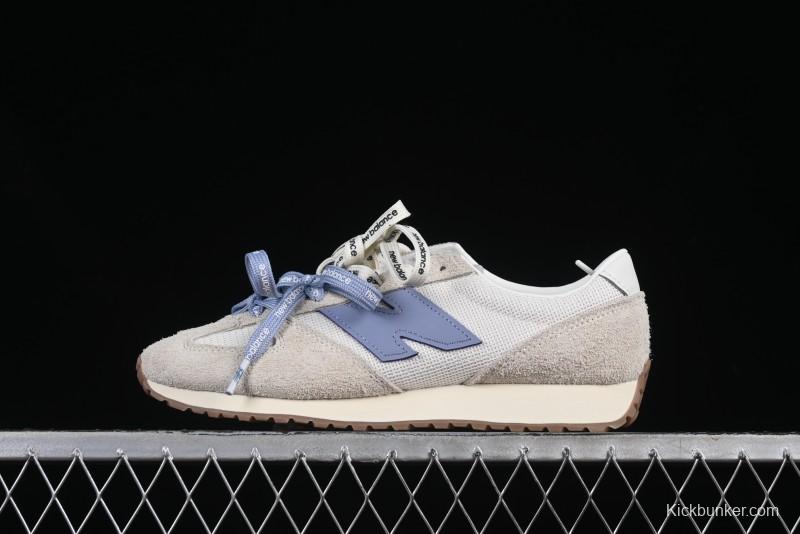 New Balance 237 Heritage Sneakers - Suede and Mesh in Muted Gray with Blue Accents