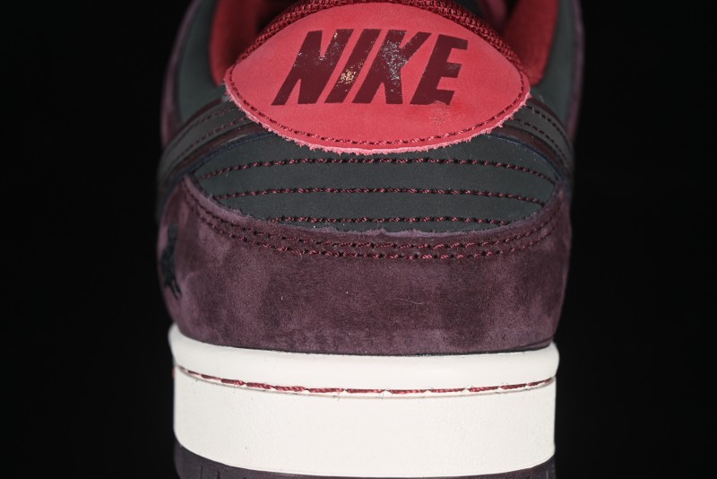 Nike SB Dunk Low "Dark Burgundy & Black" - Premium Suede Skate Shoes