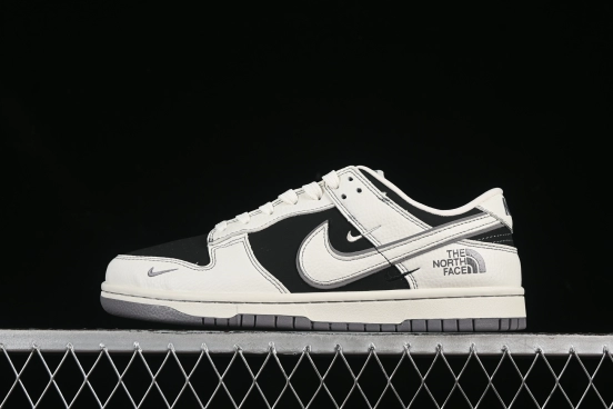 Nike SB Dunk Low The North Face Collaboration Cream Black Grey Anniversary Custom Low-Top Skate Shoes - SC9207-404
