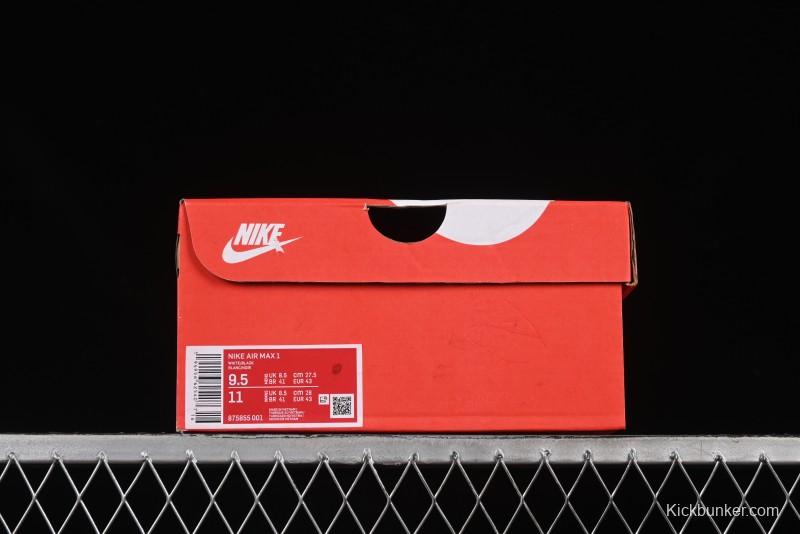 Nike Air Max 1 Retro Running Shoes with Half-Sole Air Cushion - 875855-001