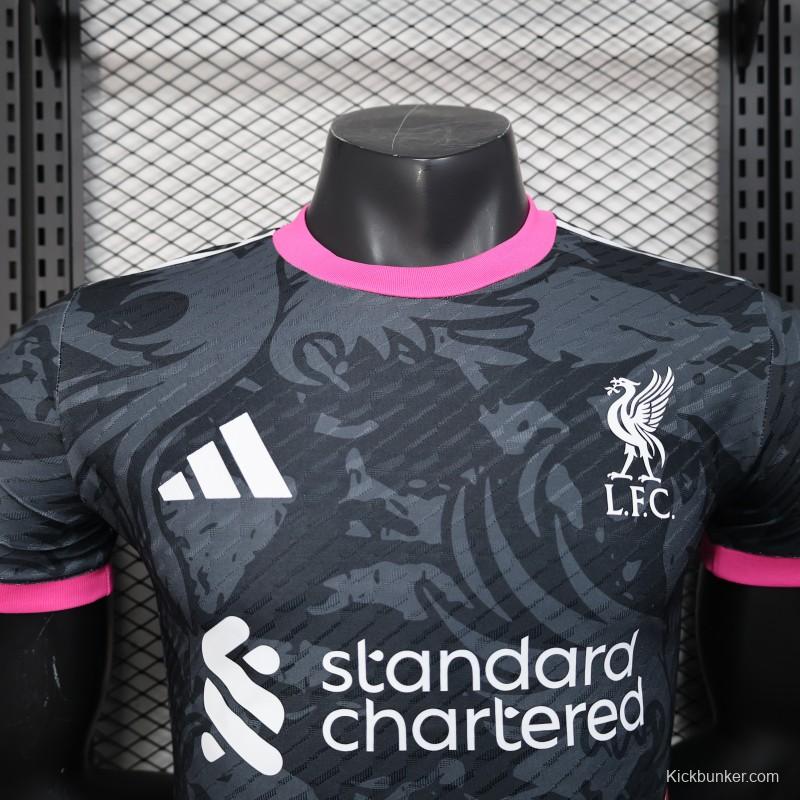 Player Version 25/26 Liverpool Black with Pink Accents Design Jersey