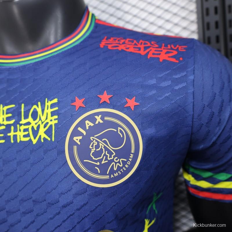 Player Version 25/26 JAjax Jersey with Bob Marley Tribute Design and Inspirational Quotes