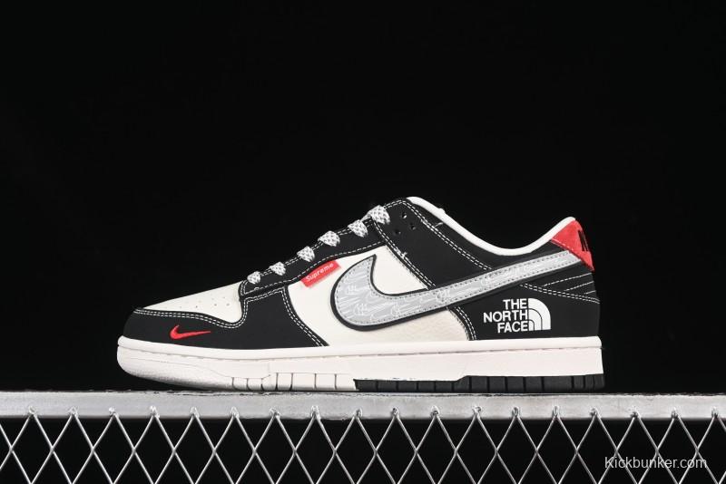 Nike SB Dunk Low The North Face x Supreme Triple Collaboration Sketch Grey Anniversary Custom Low-Top Casual Skate Shoes - CS1688-105