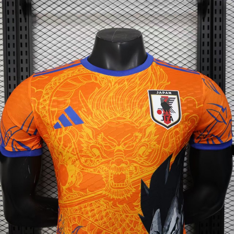 Player Version 2025 Japan Orange with Dragon Ball Z Vegeta Character Jersey