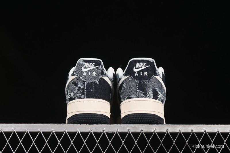 Nike Air Force 1 '07 Low Stussy Collaboration Retro Denim Casual Sneakers - XS1958-578