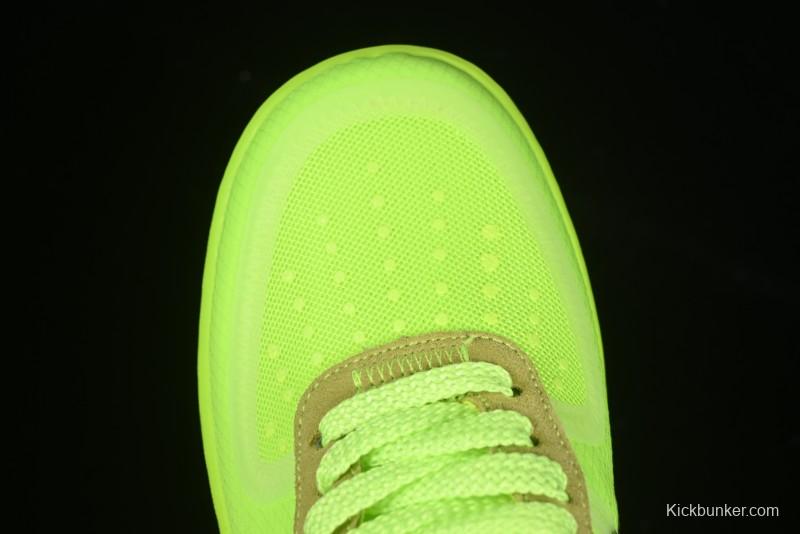 Nike Off White x Air Force 1 Low OW Collaboration Transparent Yellow Sneakers - AO4606-700