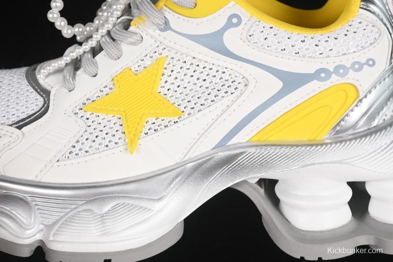 GG-CC Star-Designed Lace-Up Hollow-Out Chunky Sneakers with 5cm Height Boost - G25X269