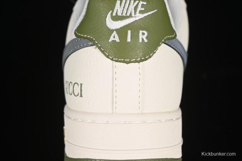Nike Air Force 1'07 Low Gucci Collaboration Green Grey Pattern Casual Sneakers - XS1958-563