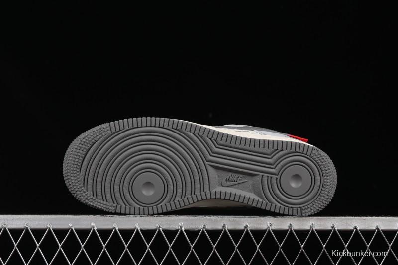 Nike Air Force 1'07 Low The North Face Collaboration Grey Multi-Tone Casual Sneakers - JJ2508-715