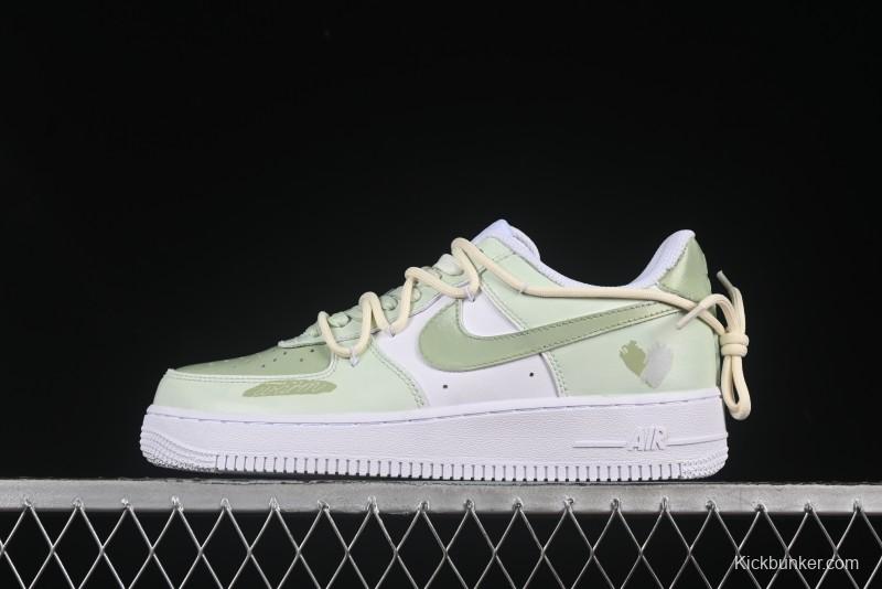 Nike Air Force 1'07 Low "Green Love" 520 Limited Edition Casual Sneakers with Small Green Heart Design - DH2920-111