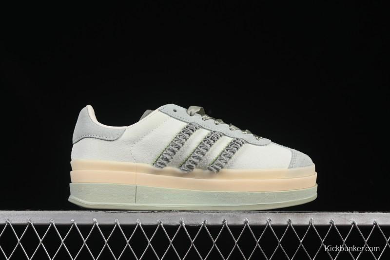 Adidas Originals Gazelle Bold JR8373 Collaboration Low-Top Sneakers with Thick Sole for Slip Resistance and Durability - JR8373