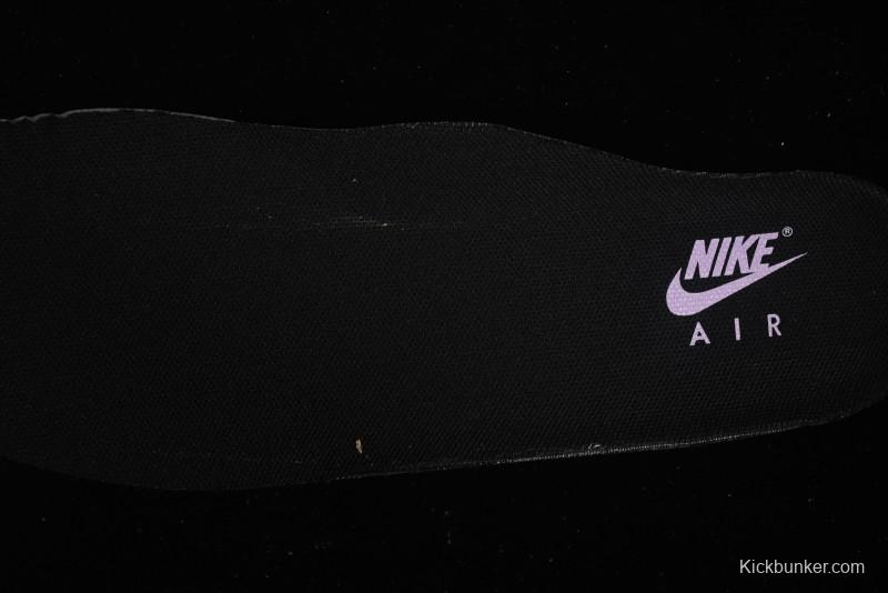 Nike Air Force 1'07 Low Casual Sneakers in Black with Purple Swoosh - HQ2037-001